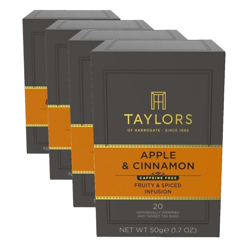 Taylors of Harrogate Lemon & Ginger, Herbal Tea, Individually Wrapped Bags, 100 Count (Pack of 1), Cleansing, Invigorating and Citrussy, Caffeine-Free, Enjoy Hot or Iced, 100 Teabags
