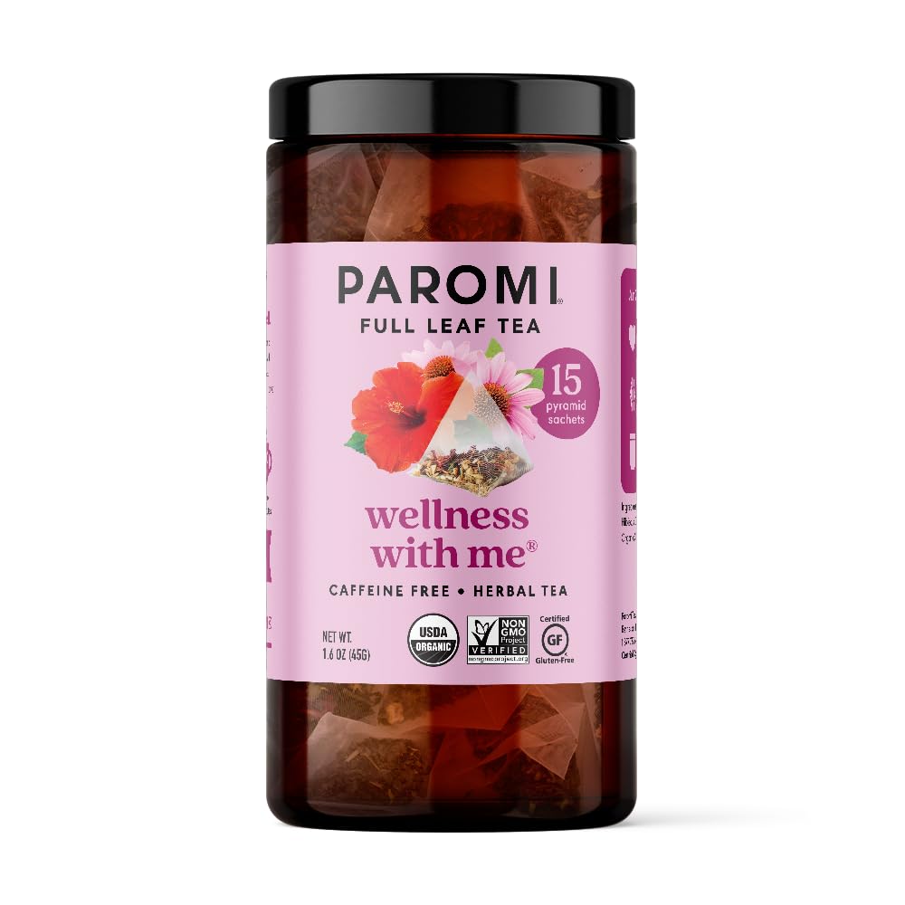 Paromi Chamomile Lavender Rooibos Organic Tea, Signature Jar, 15 Count