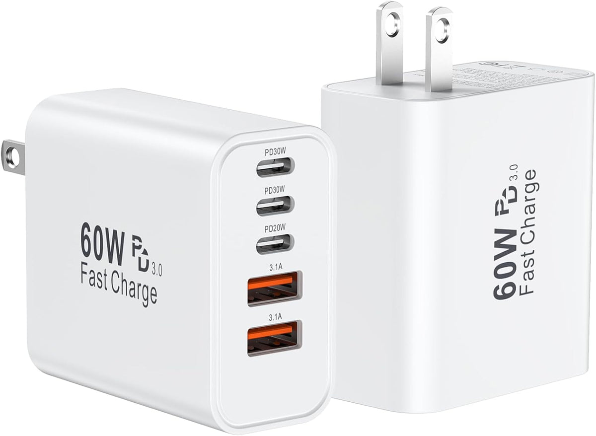 USB C Charger Block Fast Charging, 60W Phone Charger USBC Wall Plug Adapter