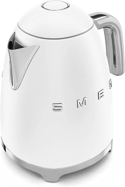 Smeg 7 Cup Water Kettle KLF03 Matte White with Soft-Opening Lid and Auto Shut-Off (Renewed)