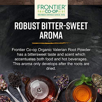 Frontier Co-op Organic Valerian Root Powder, 1lb Bulk Bag - Natural Dried Valerian Root Powder - Ideal for Teas and Herbal Uses, Kosher