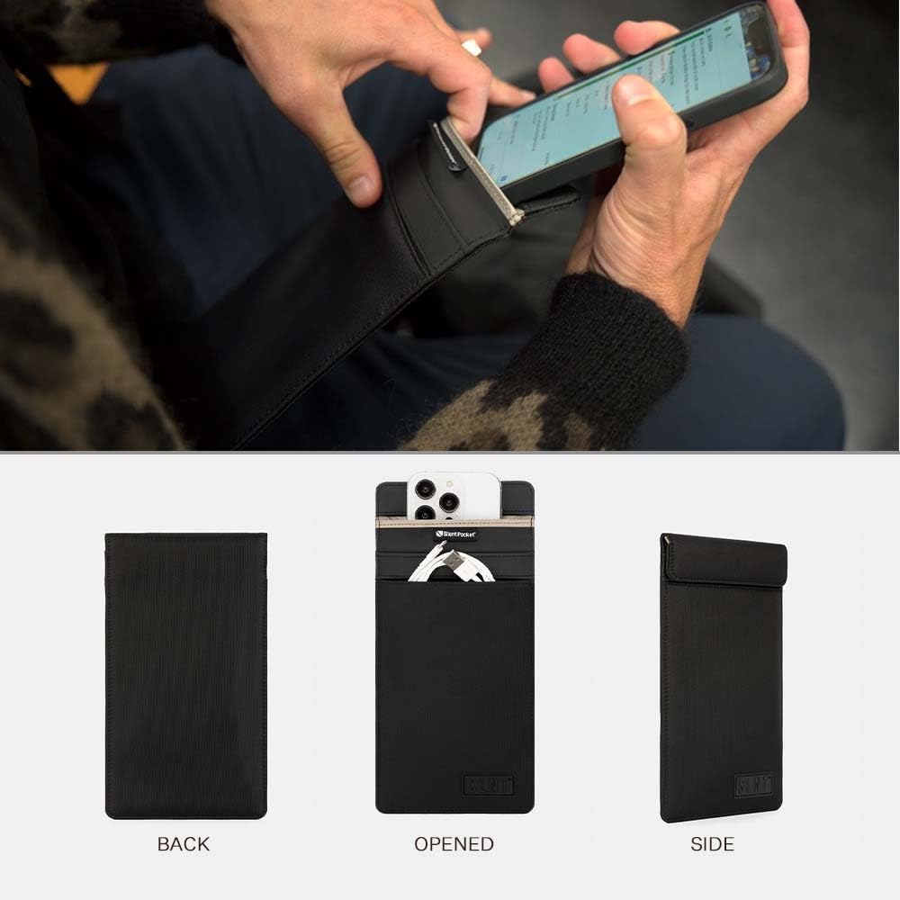 SLNT Faraday Phone Sleeve - Signal Blocking Pouch (Black, Medium)