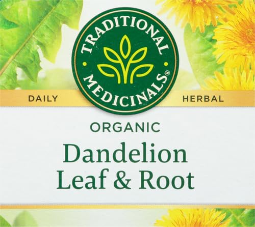 Traditional Medicinals Tea, Organic Dandelion Leaf & Root, Supports Kidney Function & Healthy Digestion, 16 Tea Bags