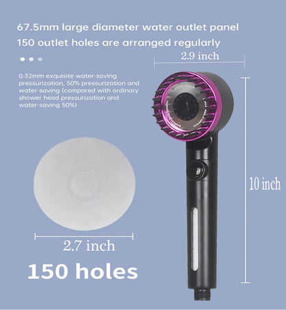 Shower Head with Handheld, Shower Heads High Pressure, High Flow Even with Low Water Pressure-Hand Held Showerhead Set,3 Modes Filtered Showerhead with 59″Replacement Hose/Bracket/Cotton Filters