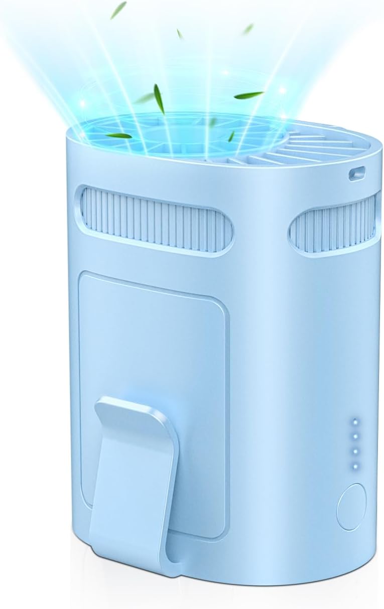 Waist Fan Clip On Shirt Fan-Mini Light Weight Portable Fans that Blow Cold Air,Small Personal Battery Powered Fans,Belt Body Under Shirt AC Cooler,Quiet Wearable Hanging Neck Fan for Women Men Kids