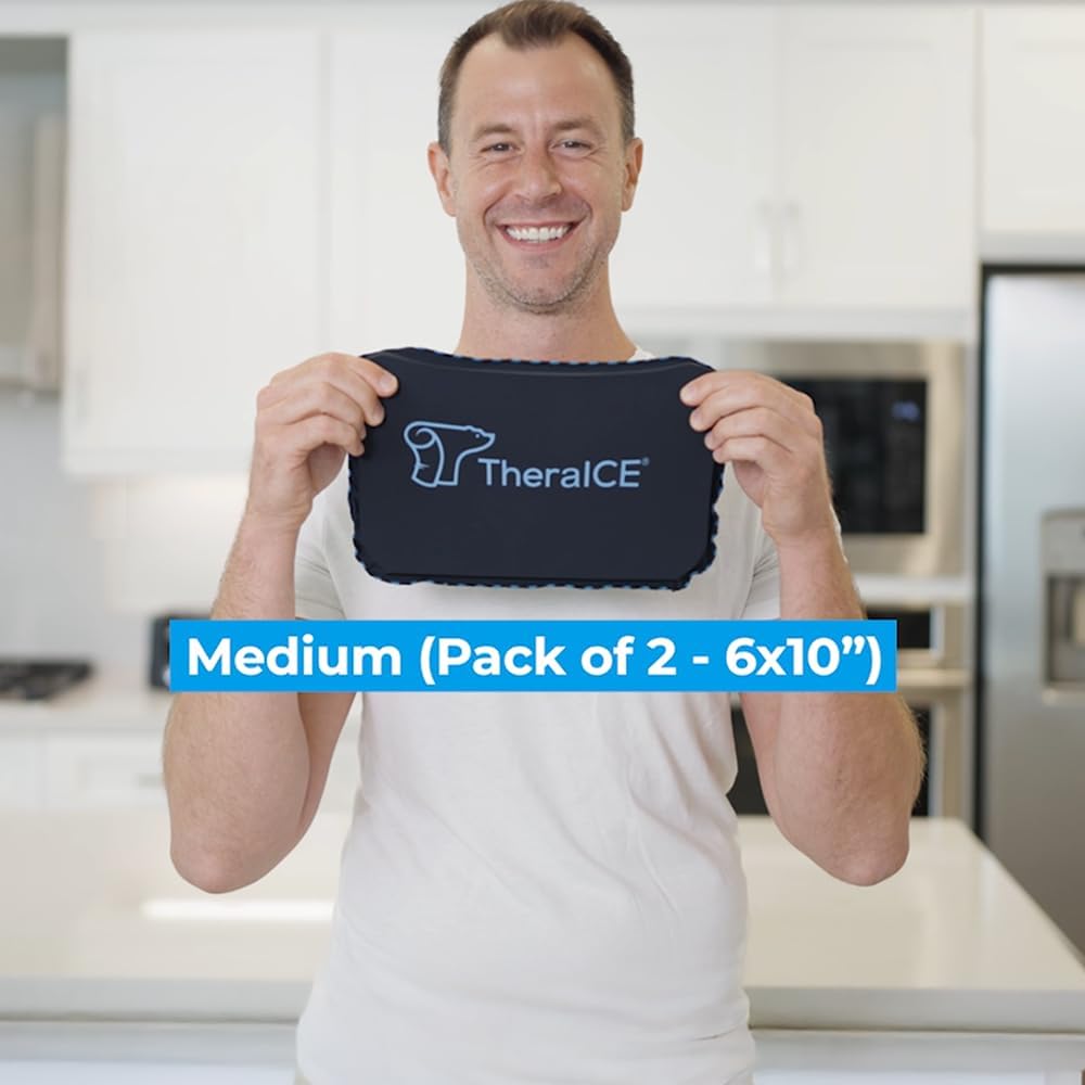 TheraICE PROpack Ice Pack for Injuries, Reusable Soft Multipurpose Cold Gel Ice Pack for Muscular Back Pain, Shoulder, Hip, Knee - Flexible Cold Compress Wrap for Minor Aches & Pains - 9 x 12