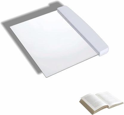 Btolin LED Book Light Panel, Battery Powered Flat Reading Light for Books, Portable Wireless Page Light with Transparent Panel, 5.71x6.69 Inch, White