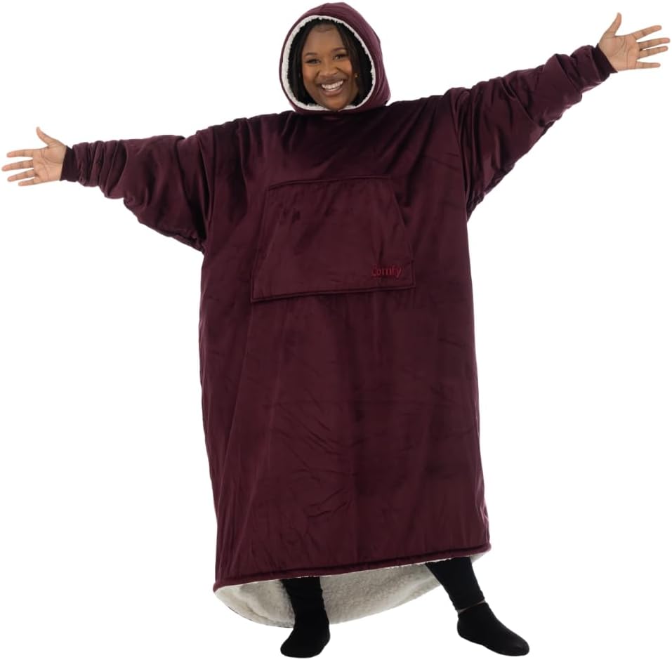 THE COMFY Original | From Shark Tank | Patented | Oversized Sherpa Wearable Blanket Hoodie| Gift for Women & Men | One Size