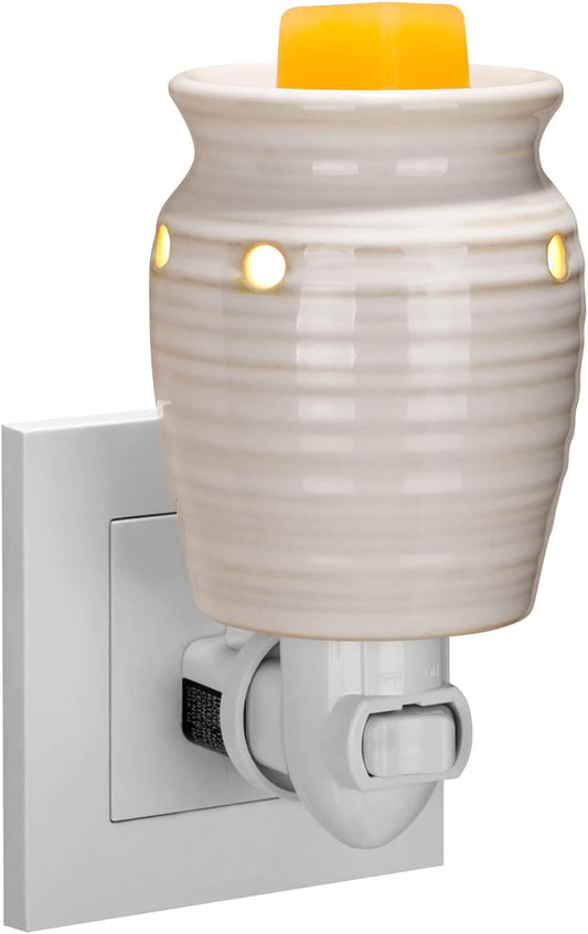 STAR MOON Ceramic Wax Melt Warmer, Plug in Wax Warmer for Scented Wax, Scentsy Wax Warmer for Fragrance Oil, Night Light Wax Burner Decoration with Two Bulbs