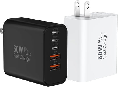 USB C Charger Block Fast Charging, 60W Phone Charger USBC Wall Plug Adapter