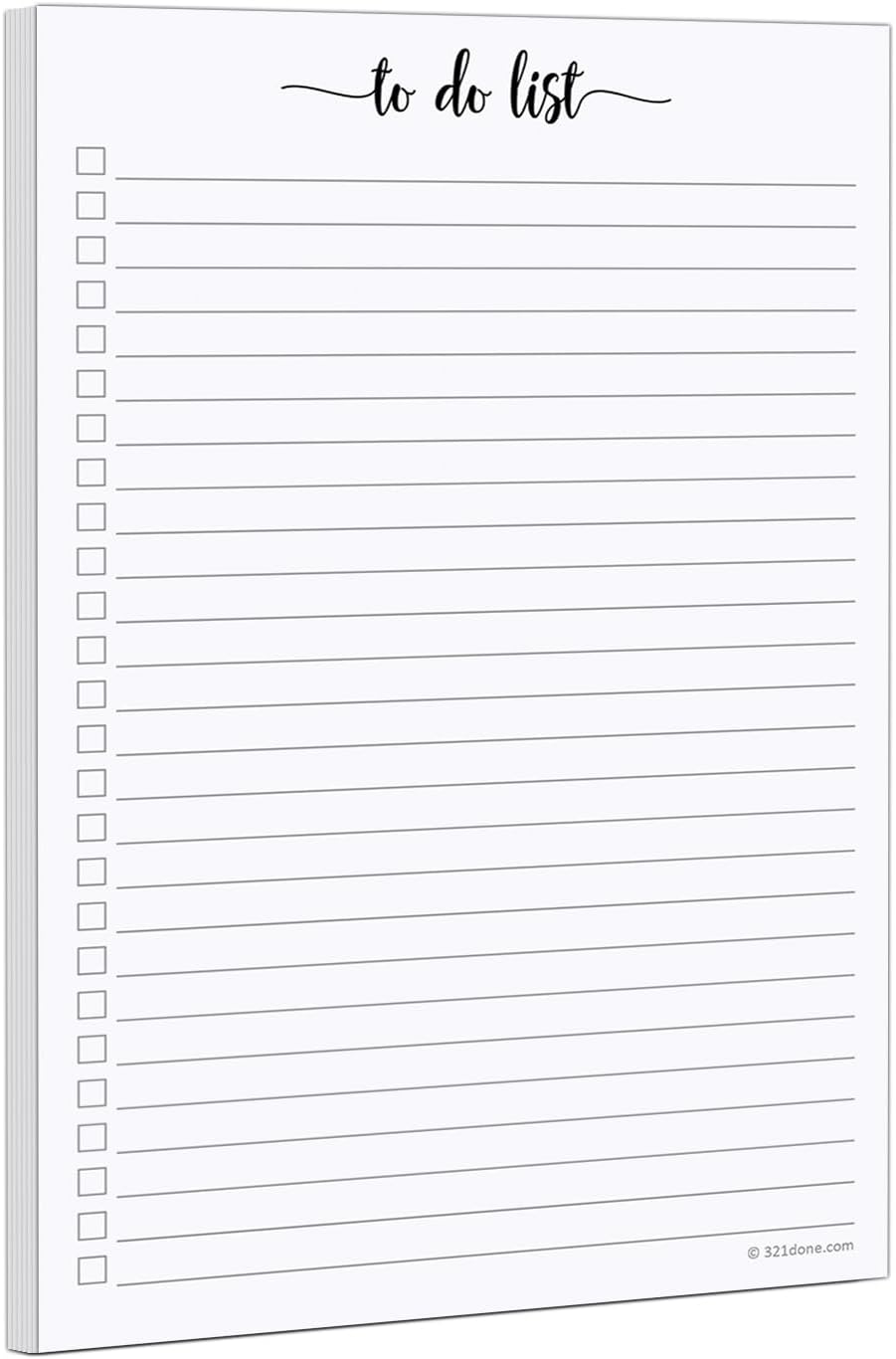 321Done To Do List Notepad, 5.5x8.5 Inches, 50 Sheets, College Ruled