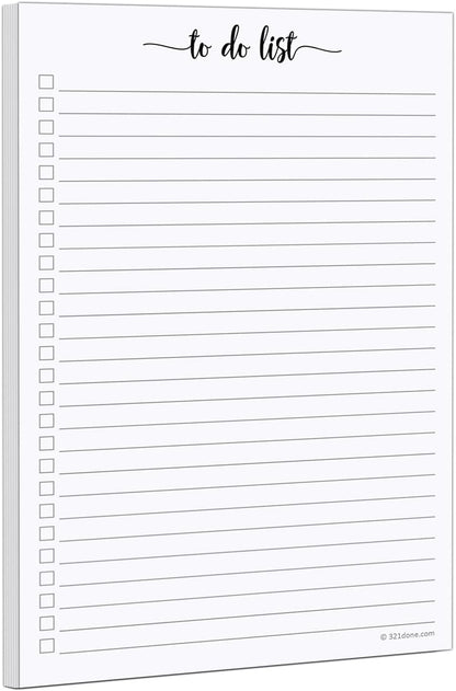 321Done To Do List Notepad, 5.5x8.5 Inches, 50 Sheets, College Ruled