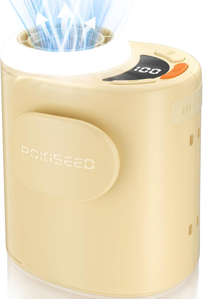 POKISEED Rugged Portable Fan, 10000mAh Rechargeable Battery, 40H Runtime, 5-Speed Turbo Cooling, Hands-Free Multi-Position Design for Construction, Jobsite, Warehouse, Farm, Camping(Black)
