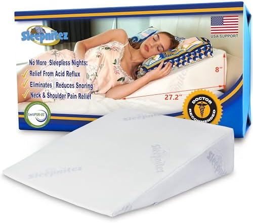 Sleepnitez FSA Eligible 8" Bed Wedge Pillow for Acid Reflux, Sleep Apnea