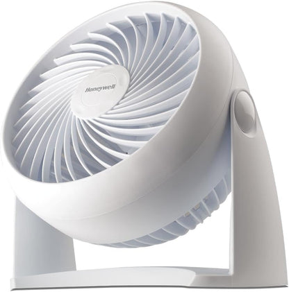 Honeywell TurboForce Air Circulator, Small Tabletop Fan, Quiet Personal Fan for Home or Office, 3 Speeds, 90 Degree Pivoting Head, Black, HT900