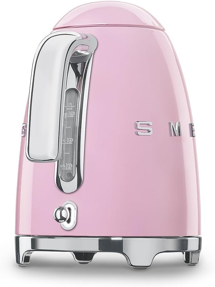 SMEG KLF03 Electric Kettle 1.7L (7 Cup), Retro Hot Water Boiler for Tea & Coffee, Fast Boiling, Auto Shut-Off, Soft Open Lid, 360° Swivel Base Countertop Kettle – Matte Champagne