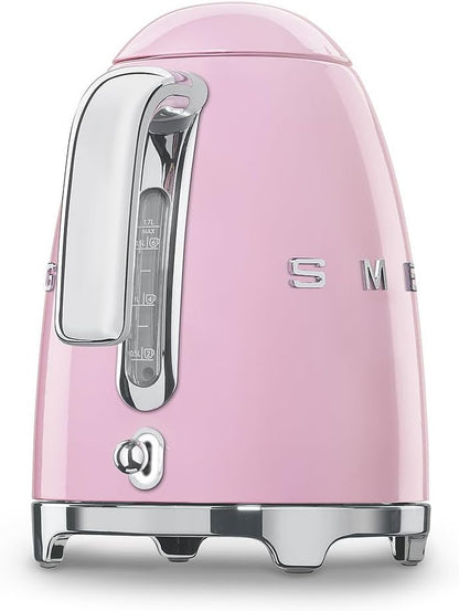SMEG KLF03 Electric Kettle 1.7L (7 Cup), Retro Hot Water Boiler for Tea & Coffee, Fast Boiling, Auto Shut-Off, Soft Open Lid, 360° Swivel Base Countertop Kettle – Matte Champagne