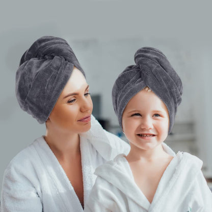 SINLAND Microfiber Hair Drying Cap Hair Towel Turban Twist for Women Fast Drying Towels Head Turban Absorbent Soft Lightweight 3 Pack Black