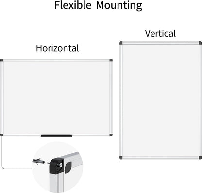 VIZ-PRO Magnetic Dry Erase Board, 36 X 24 Inches, Silver Aluminium Frame