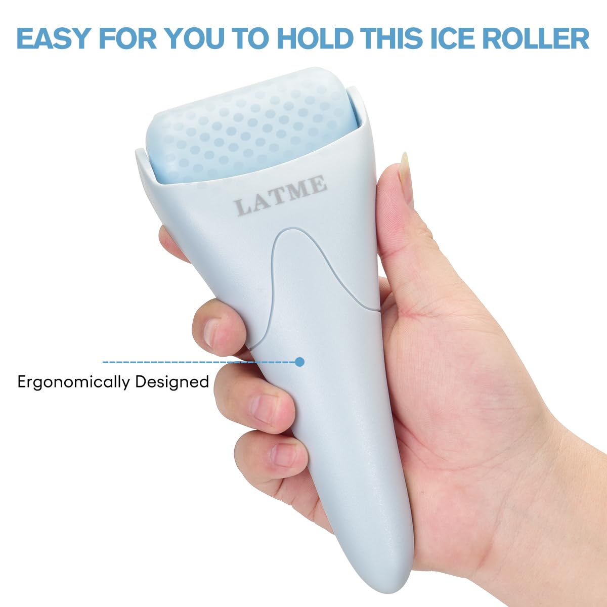 LATME Ice Roller for Face Eyes,Womens Gifts,Face Massager Roller Puffiness Migraine Pain Relief and Minor Injury (Green)