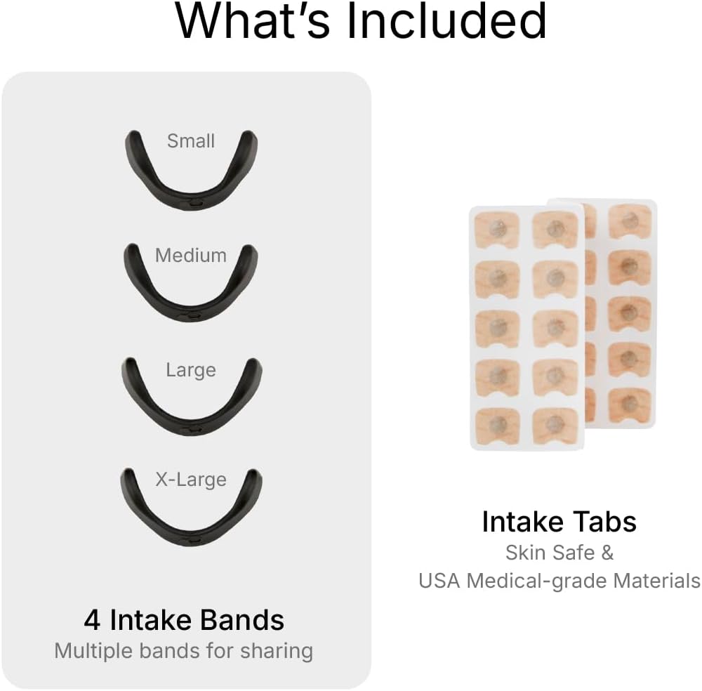 Intake Breathing Nasal Strip Starter Kit (15 Count, Black) - Boost Oxygen Intake, Reduce Snoring, Improve Sleep Quality - Sweat Resistant, Skin Safe Nasal Strips - Extra Strength Snoring Solution