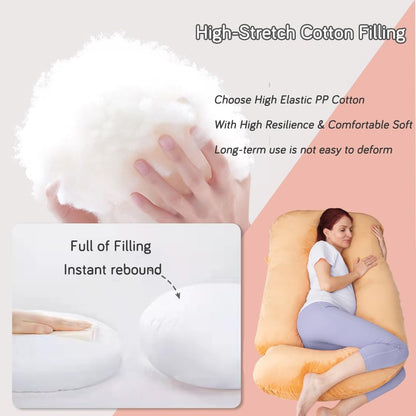 60 Inch Pregnancy Pillow for Sleeping, Extra Large U Shaped Body Pillow, Maternity Pillow for Pregnant Women with Velvet Cover (Dark Grey)