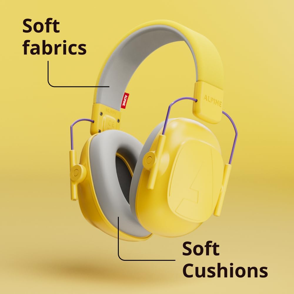 Alpine Muffy Kids - Hearing Protection - CE & ANSI Certified - Adjustable for Ages 3-16 years - Noise Cancelling Headphones - 25dB Sound Reduction Ideal for Protection and Concentration Aid – Black