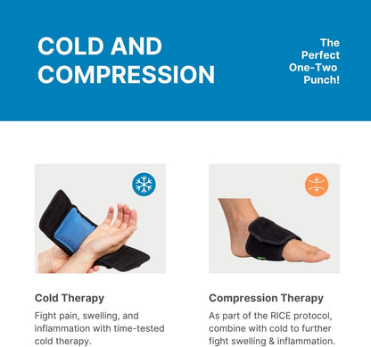 NatraCure Cold Therapy Wrap w/ 20" Strap - 2 Pack (Small Reusable Gel Ice Pack Compress for Injuries and Pain Relief, Hand, Arch of Foot, Wrist, Elbow, Arthritis, Neuropathy) - 715-20 CAT2PK