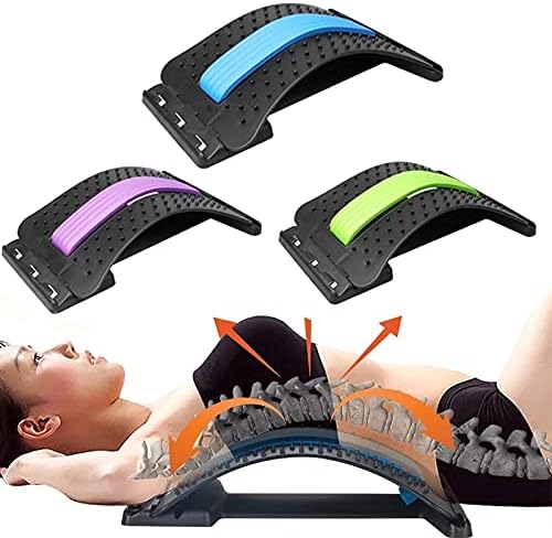 Back Massager Stretcher Equipment Massage Tools Massageador Magic Stretch Fitness Lumbar Support Relaxation Spine Pain Relief (White-Green)