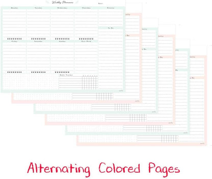Peachly Desktop Weekly Planner Notepad | 60 Undated Tear-Off Pages | Schedule Daily To-Do Lists | Increase Your Productivity In Less Than 5 Minutes A Week | Achieve Your Goals | Peach and Mint Fern