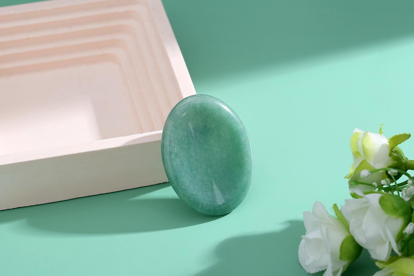 Worry Stone Crystals and Healing Stones Anxiety Fidgets Natural Meditation Accessories 7 Chakra Thumb Sensory Mental Health Depression Stress Anxiety Relief Items Mother's Day Gifts for Women