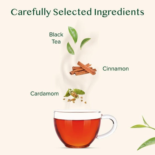 VAHDAM Sweet Cinnamon Chai Tea Bags (100 Count) Masala Chai Pyramid TeaBags