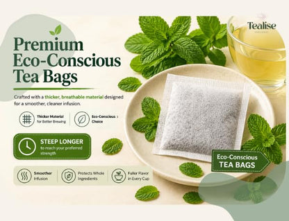 Organic Wellness Herbal tea 60 Servings Plant-Based Tea Bags – Caffeine Free with individual Wrap (Spearmint)