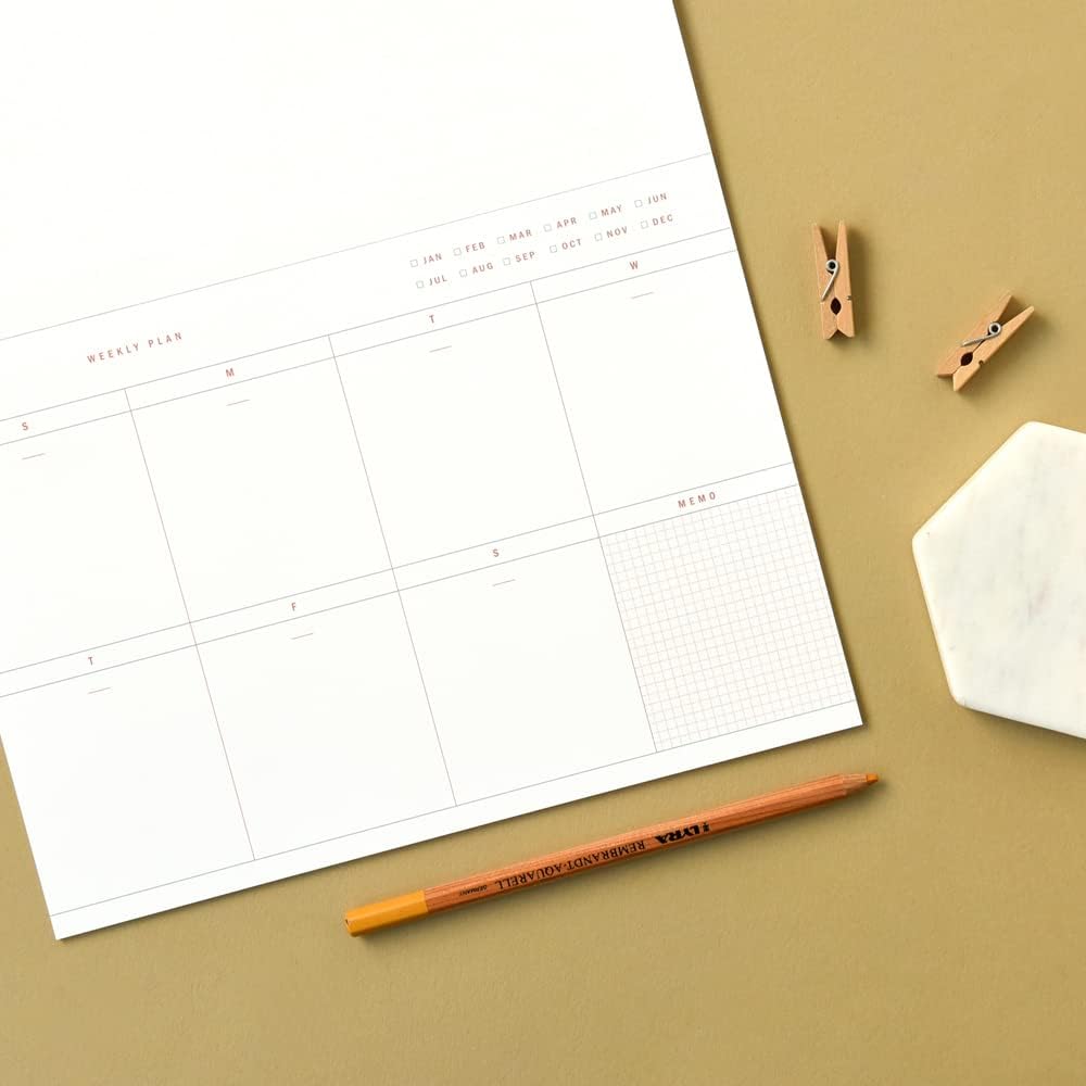 Monolike Basic B5 Monthly + Weekly Planner pad, A SET - Academic Planner, Weekly & Monthly Planner, To-do list, Note pad, Scheduler