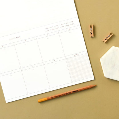 Monolike Basic B5 Monthly + Weekly Planner pad, A SET - Academic Planner, Weekly & Monthly Planner, To-do list, Note pad, Scheduler