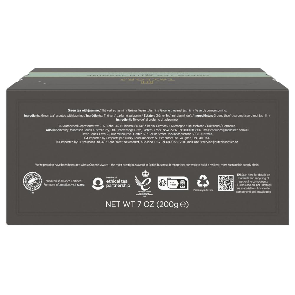 Taylors of Harrogate Green Tea with Jasmine, 100ct (Pack of 1)