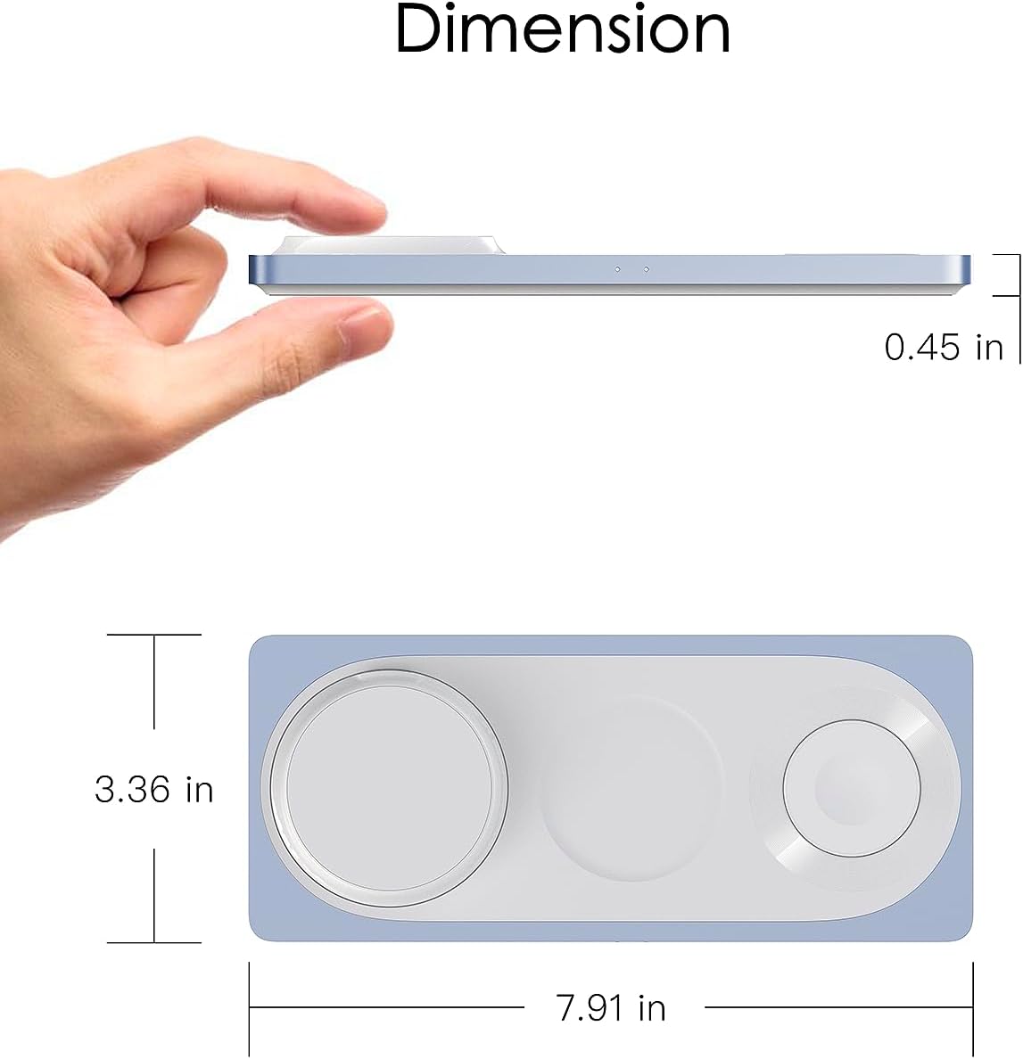 PETINO 3 in 1 Wireless Charging Station for Apple Devices with MagSafe