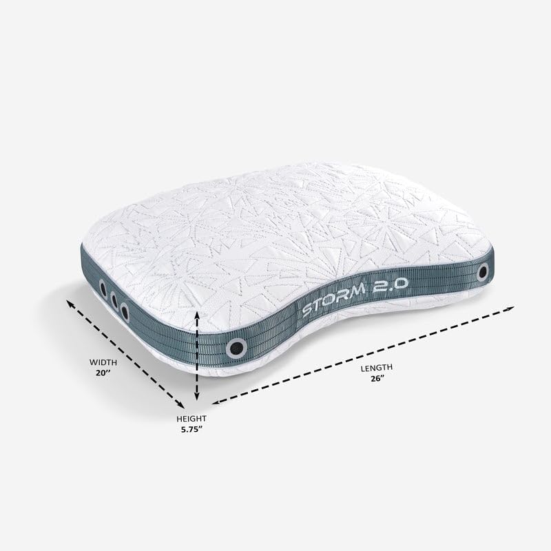 Bedgear Storm Performance Pillow, 1.0 Cooling Pillow for Side Sleepers, Medium Firm Support, Ver-Tex Cooling Cover, Air-X Mesh, Washable