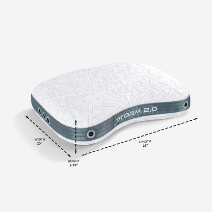 Bedgear Storm Performance Pillow, 1.0 Cooling Pillow for Side Sleepers, Medium Firm Support, Ver-Tex Cooling Cover, Air-X Mesh, Washable