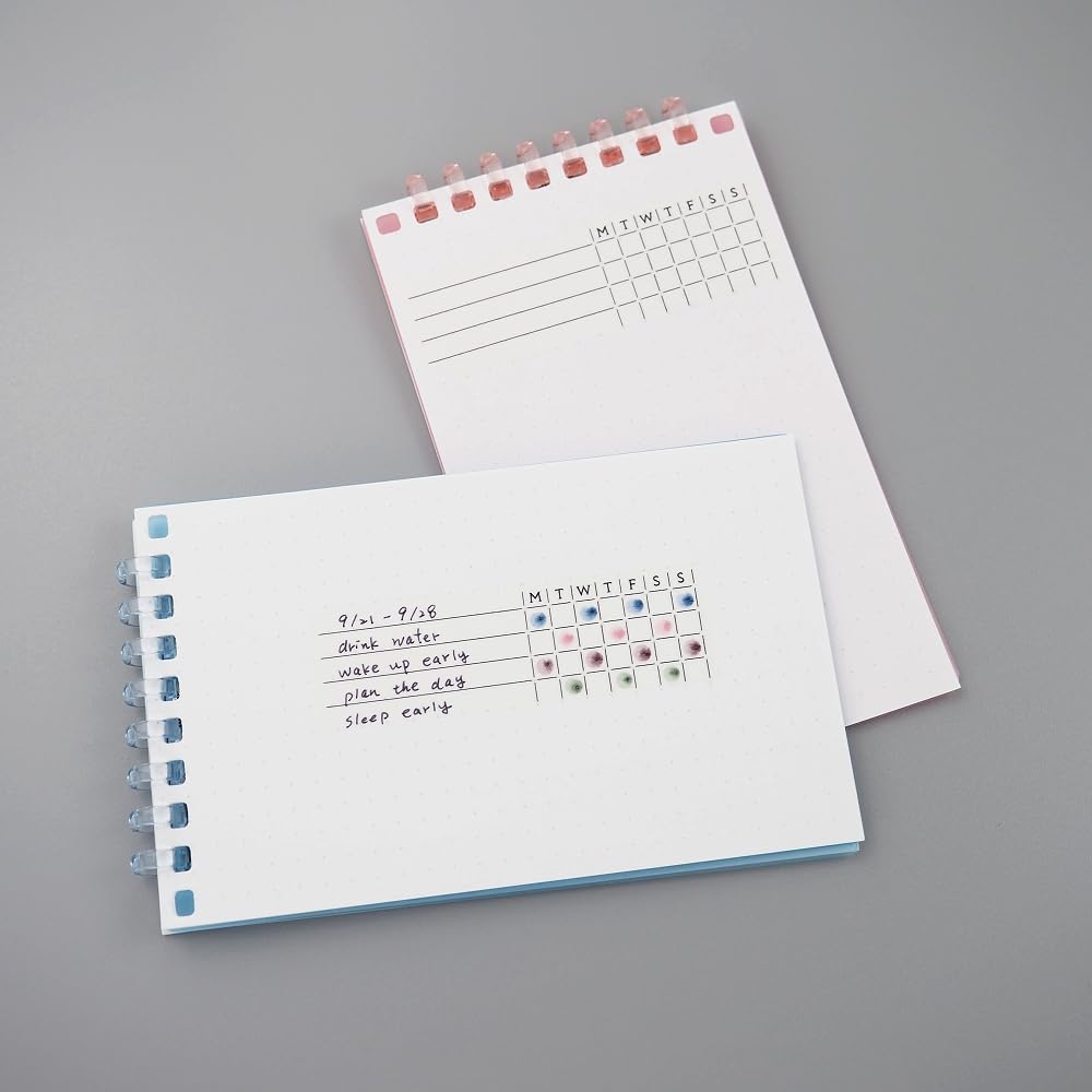 Monthly & Weekly Habit Tracker Writable Journal Spread Washi Sticker Roll Die-Cut/Monthly-49 Stickers/Weekly-120 Stickers/Set of 2