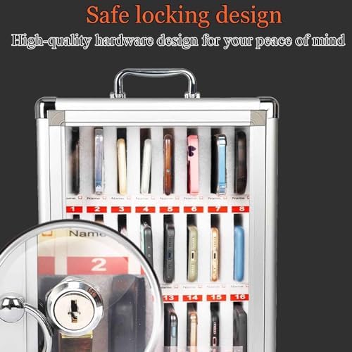 Wall Mounted Phone Stand12 Position Organizer for Mobile Devices Spacesaving Solution for Home Office Stylish Storage for Phones and Accessories,Silver-36-bit