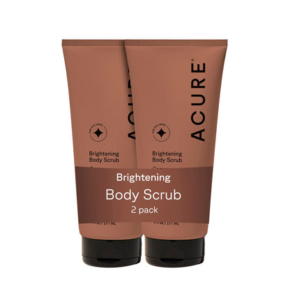 Acure Brightening Body Scrub - Exfoliating Body Scrub with Sea Salt, Scrubber for Men & Women to Smooth Sensitive Skin & Remove Dead Skin Cells, Exfoliator with Clay & Niacinamide Extract - 6 fl oz
