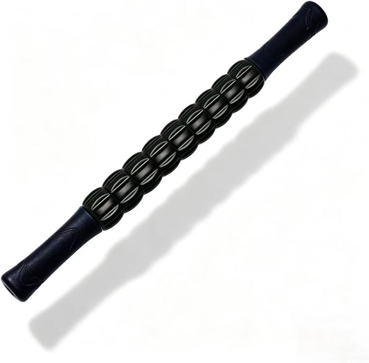 Muscle Roller Stick - A Full-Body Massage Roller that Can Relieve Muscle Soreness, Cramps and Tension After Exercise. It is a Handheld Physical Therapy and Recovery Tool（Black）