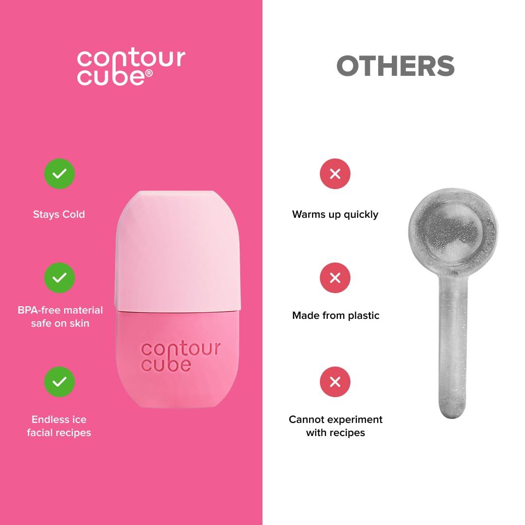 Contour Cube Original - Ice Roller for Sculpting & De-Puffing - Face Ice Roller & Massager with BPA-Free Silicone - Ice Mold for Face - Skin Care Tools for Daily Skincare (180ml) - Marble