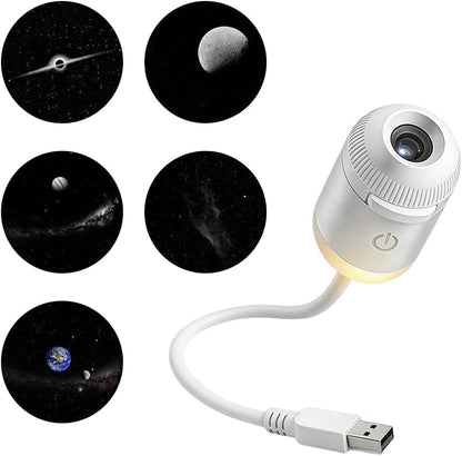 2-in-1 Galaxy Projector Night Light, 2026 New USB Starry Sky Night Light Projector with Adjustable Brightness, Mini LED Projection Lamp for Bedroom (24 Projection Films)