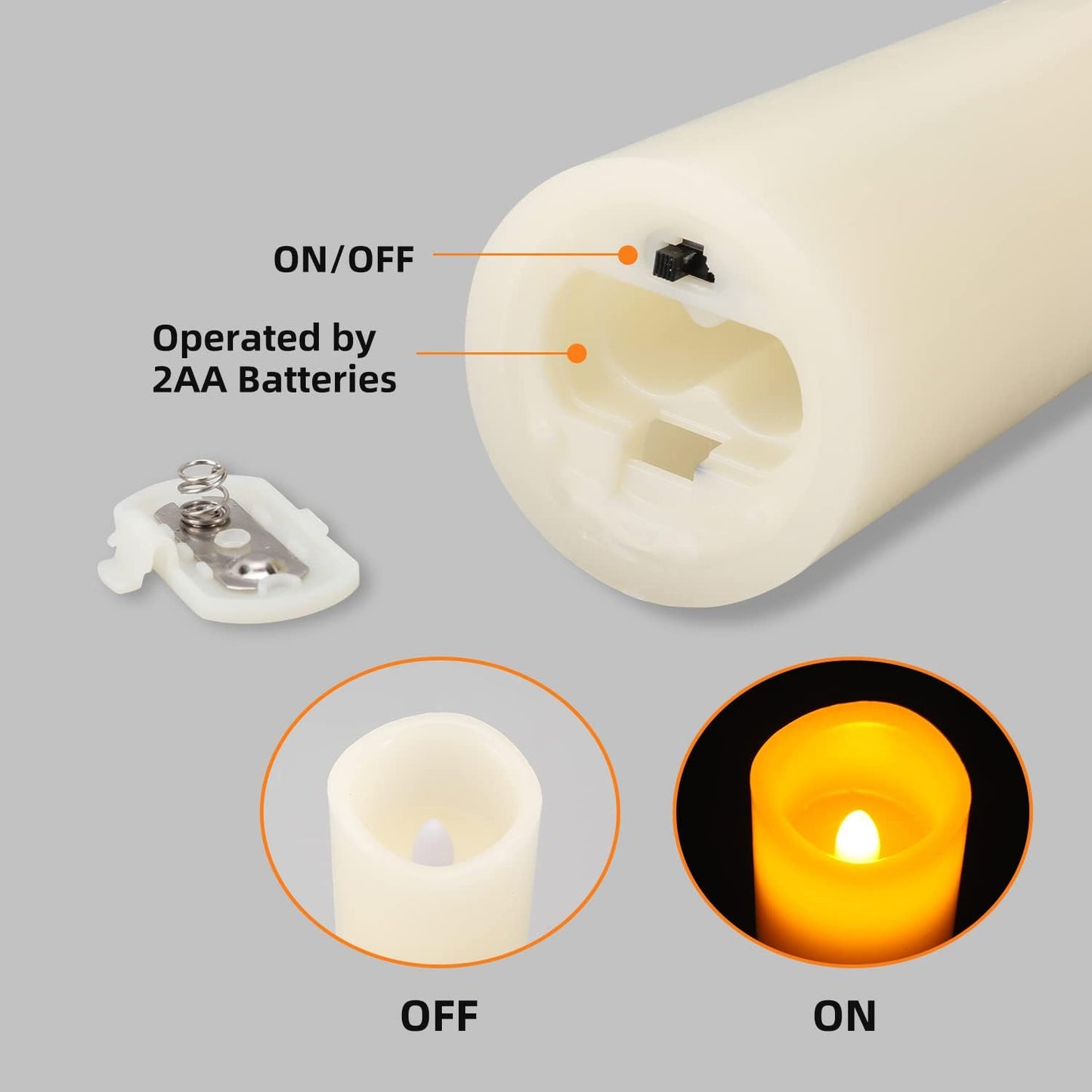 2PACK Outdoor Plastic flameless Candles with Remote Control and Timer, LED Flickering Battery Operated Electric Pillar Candles (D3 xH5.5) for Camping, Weddings, Home Decoration