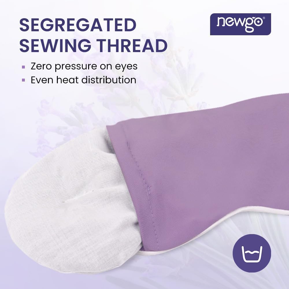 NEWGO Microwave Heated Eye Mask Soothing Relief for Dry Eyes, Heat Therapy Warm Eye Compress with Removable Cover for Stye, Blepharitis, Relaxation or Gift Choice - Blue