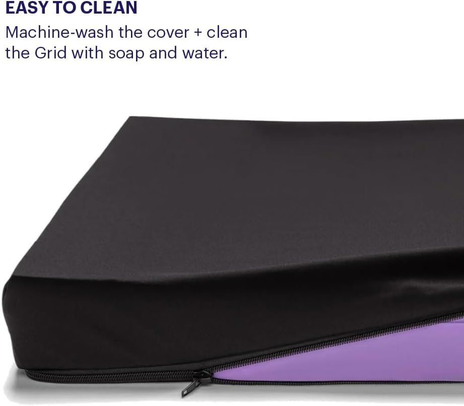 Purple Royal Seat Cushion, Portable 2 Inch Gel Seat Cushion, GelFlex Grid | Handles for Car, Office Chair, Stadium - Pressure-Reducing for Hard Seats, Temperature-Neutral, No-Slip - Made in USA