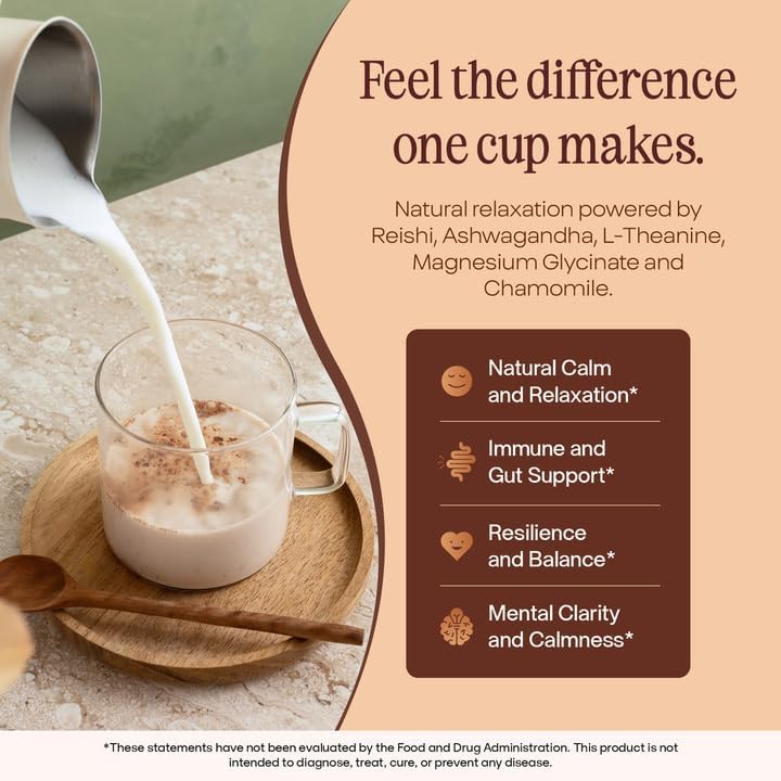 Pella Nutrition Instant Mushroom Spiced Chai Latte for Relaxation - 20 Cups
