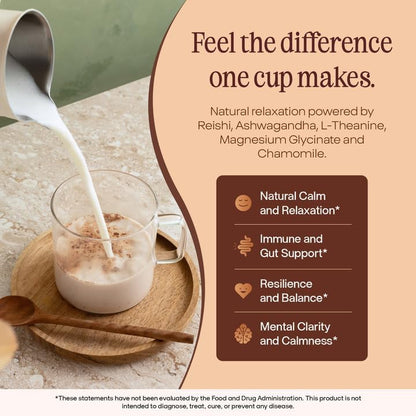 Pella Nutrition Instant Mushroom Spiced Chai Latte for Relaxation - 20 Cups